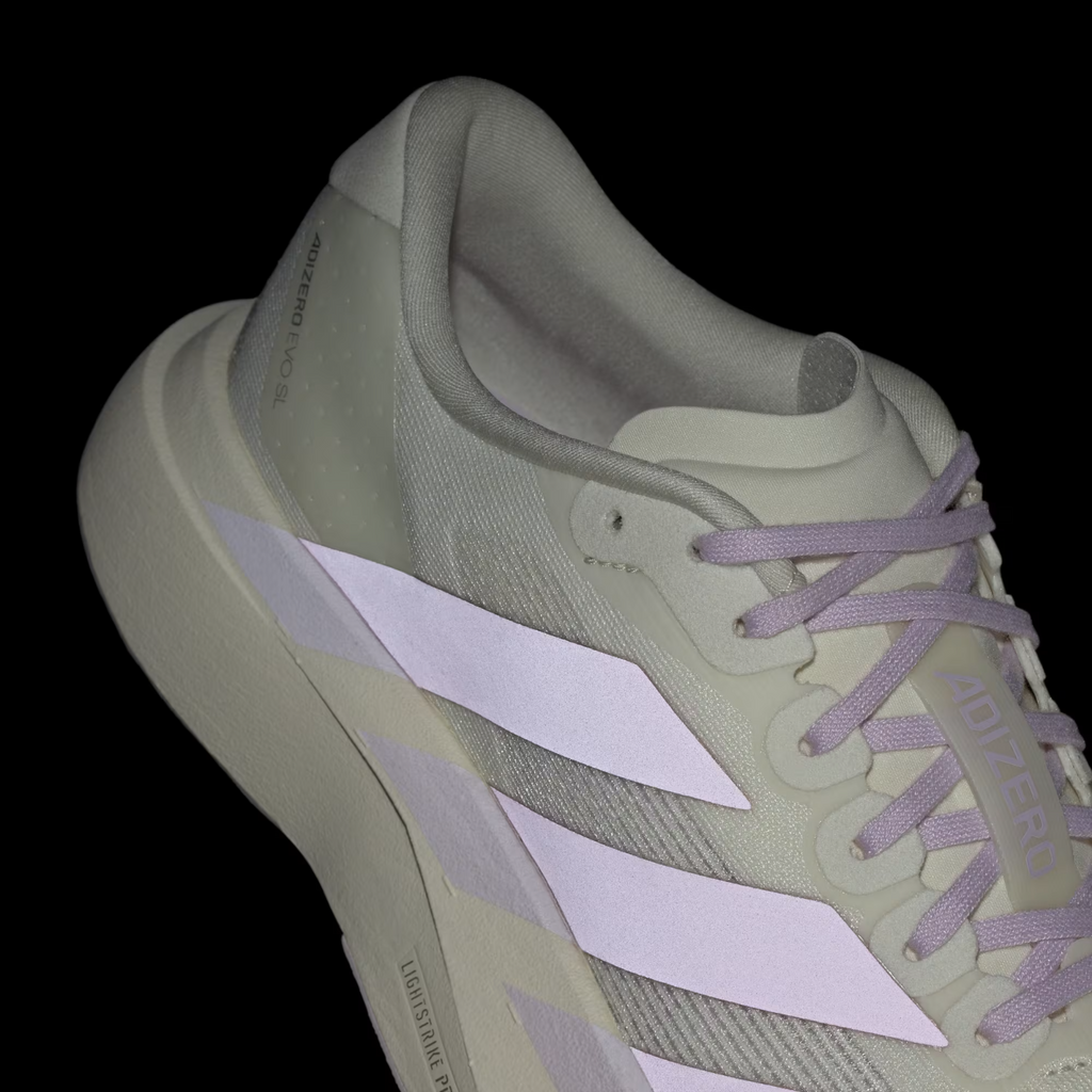 Adidas Adizero Evo SL Women's Shoes in Off White/Bliss Lilac/Ice Lavender