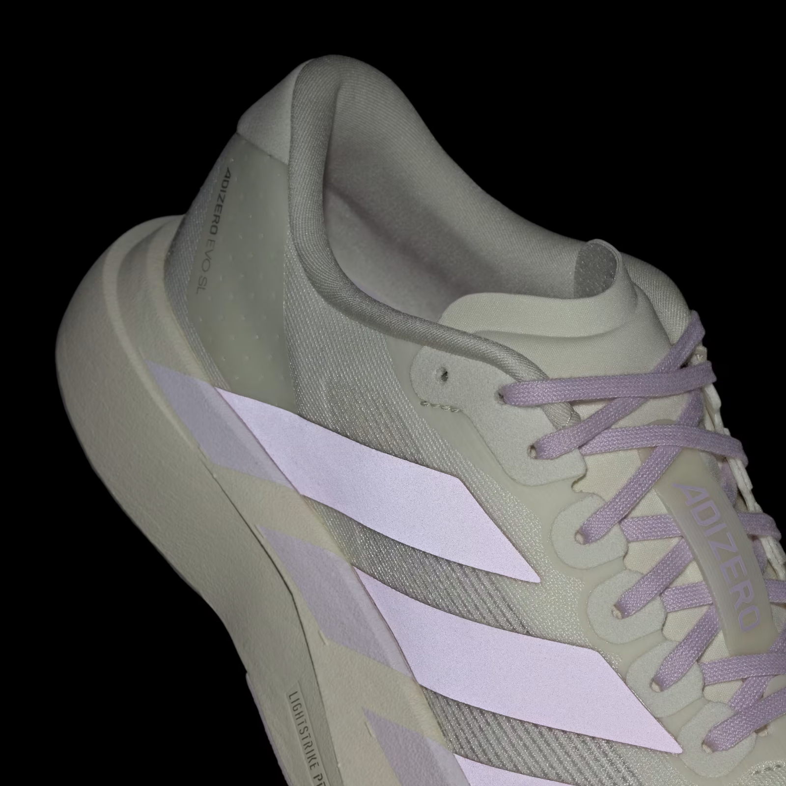 Adidas Adizero Evo SL Women's Shoes in Off White/Bliss Lilac/Ice Lavender