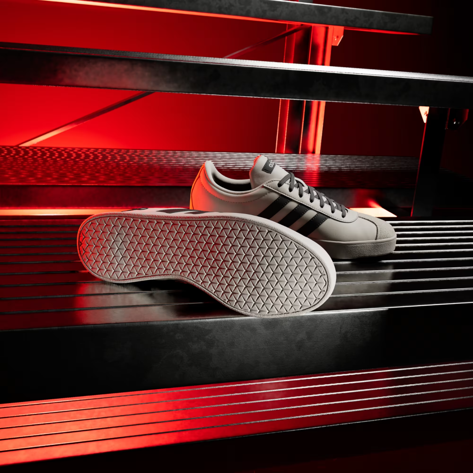 Adidas AUDI F1 TEAM VL COURT SHOES in Chalk Pearl / Utility Black / Hi-Res Red