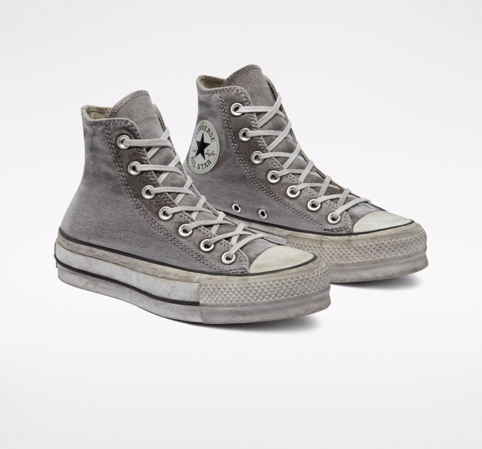  Converse Chuck Taylor All Star Platform Smoked Canvas High-Top Shoe Grey