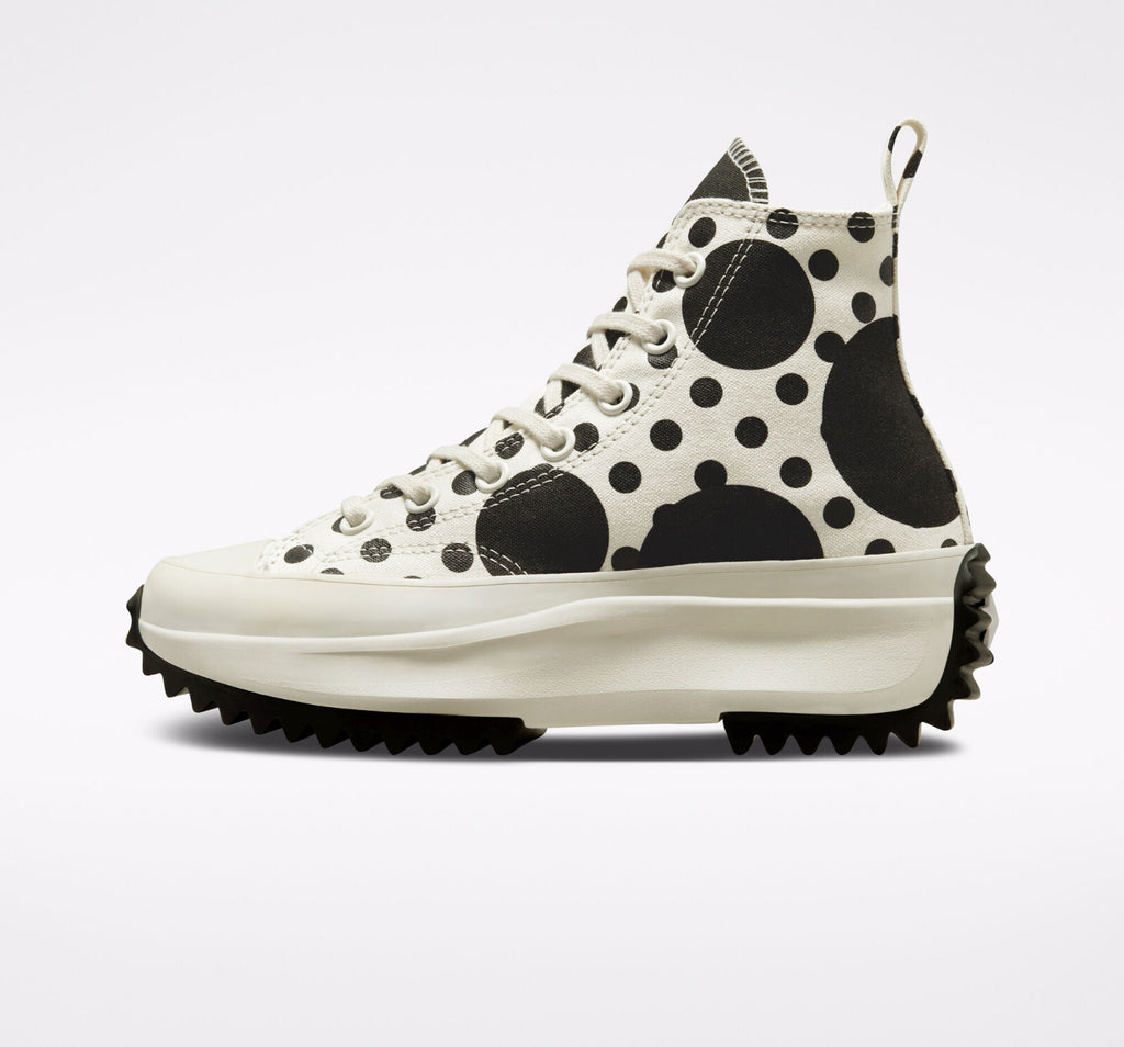 Converse Womens Run Star Hike Platform Polka Dots High-Top Shoe Ecru / Black