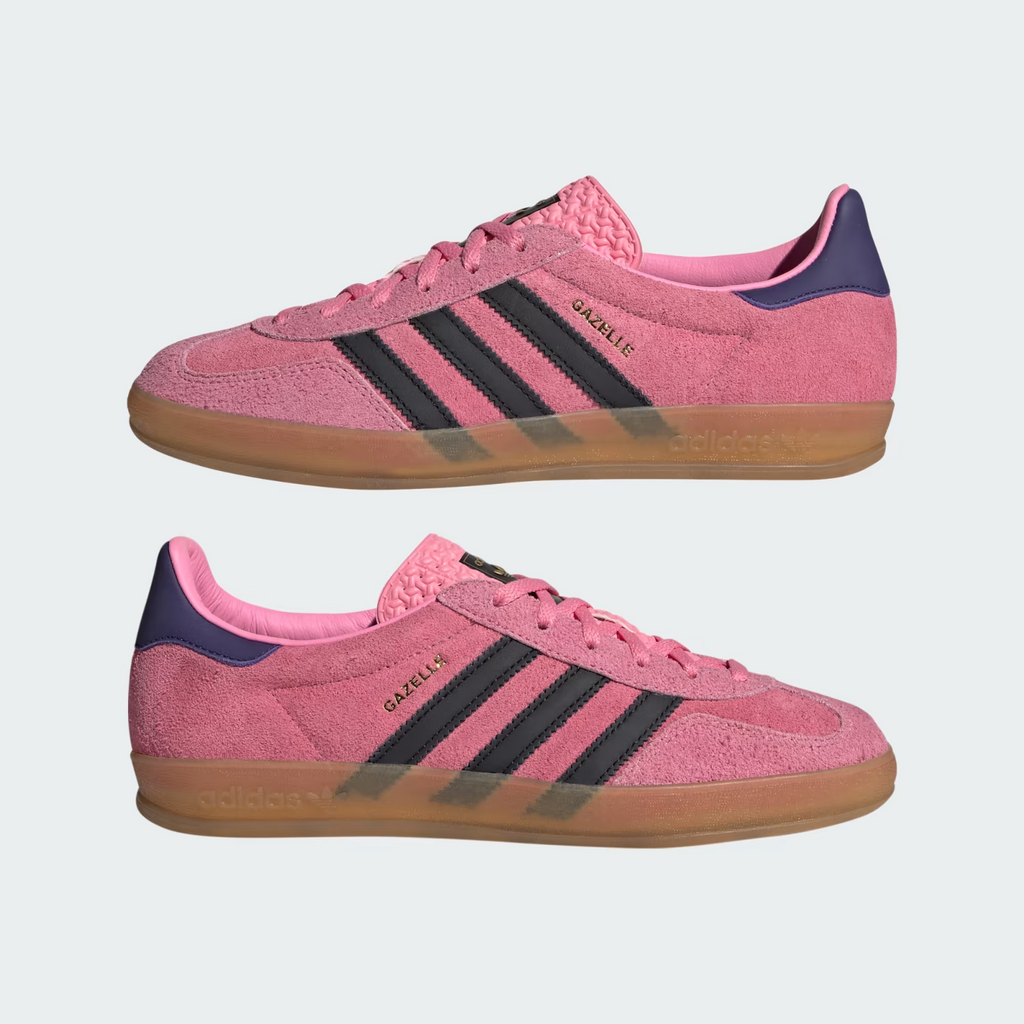adidas Gazelle Indoor Trainers in Bliss Pink/Core Black/Collegiate Purple Shoes