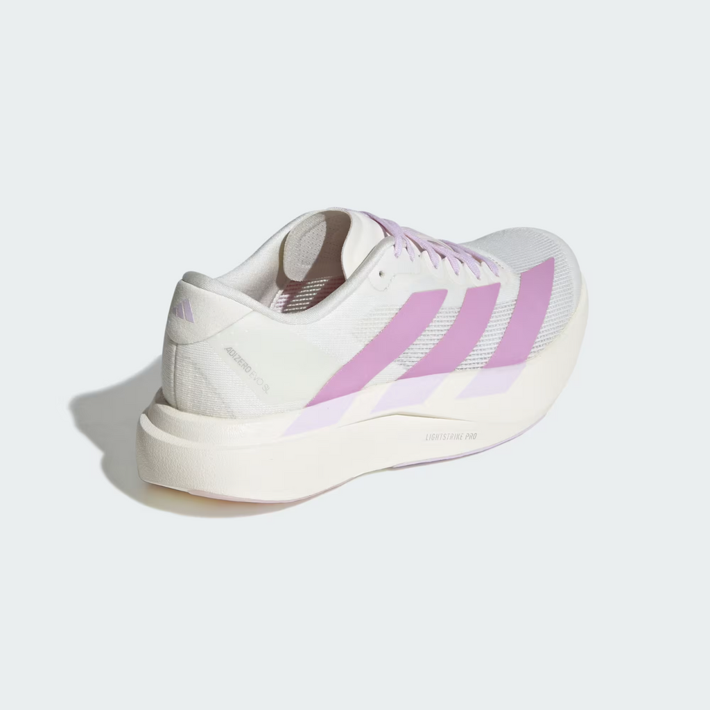 Adidas Adizero Evo SL Women's Shoes in Off White/Bliss Lilac/Ice Lavender