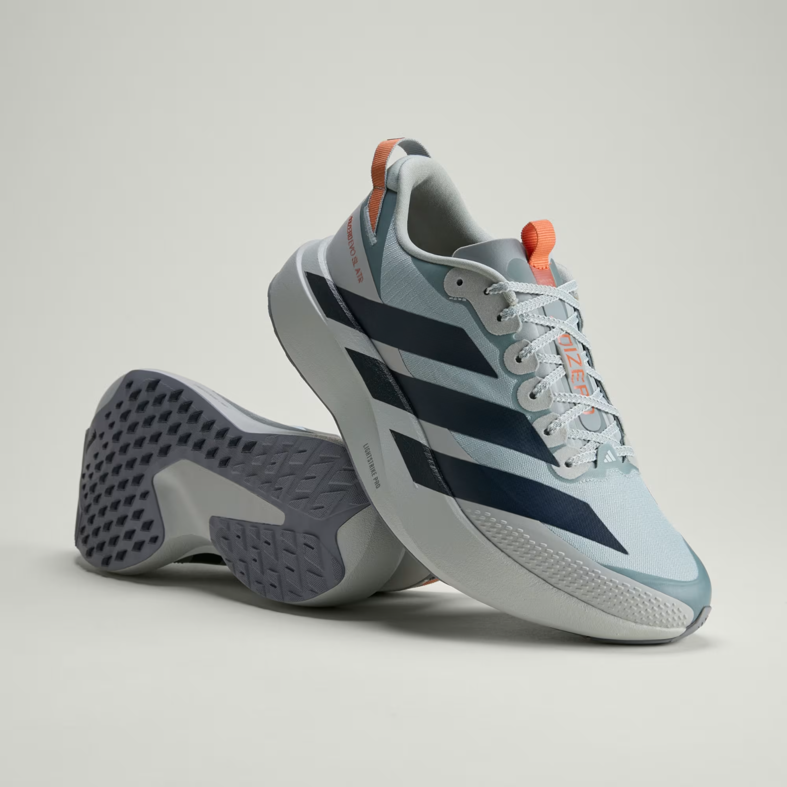 Adidas Adizero Evo SL  ATR Shoes in Wonder Sage/Aurora Ink/Wonder Silver
