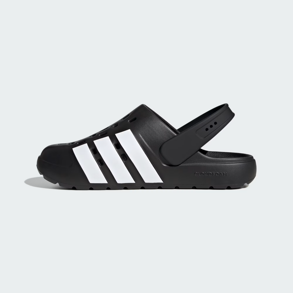 adidas Adilette Clog 2.0 in Black and White