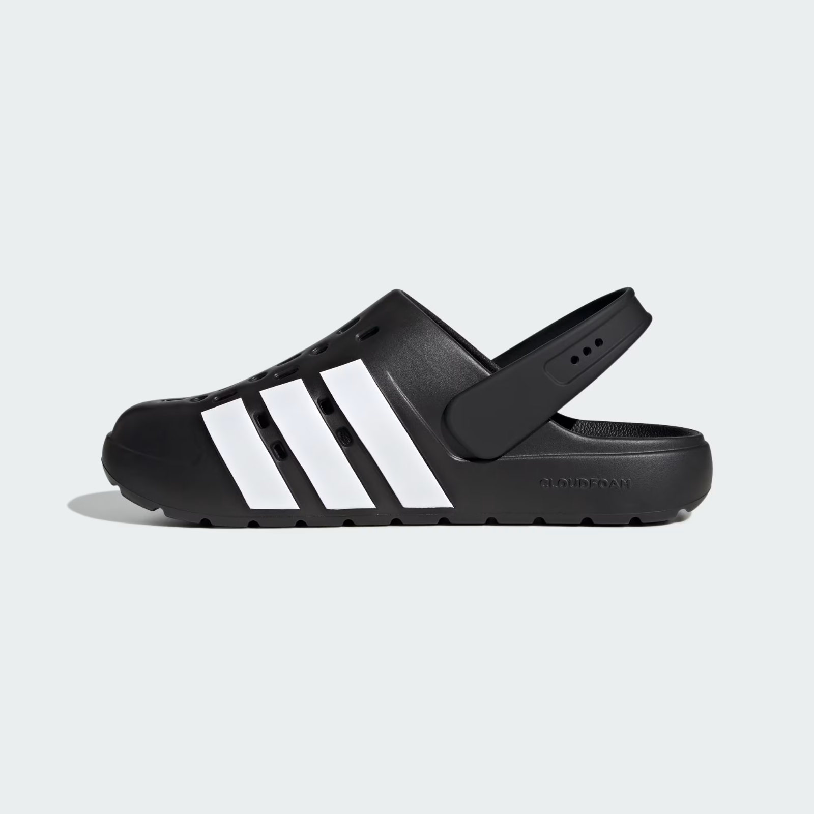 adidas Adilette Clog 2.0 in Black and White