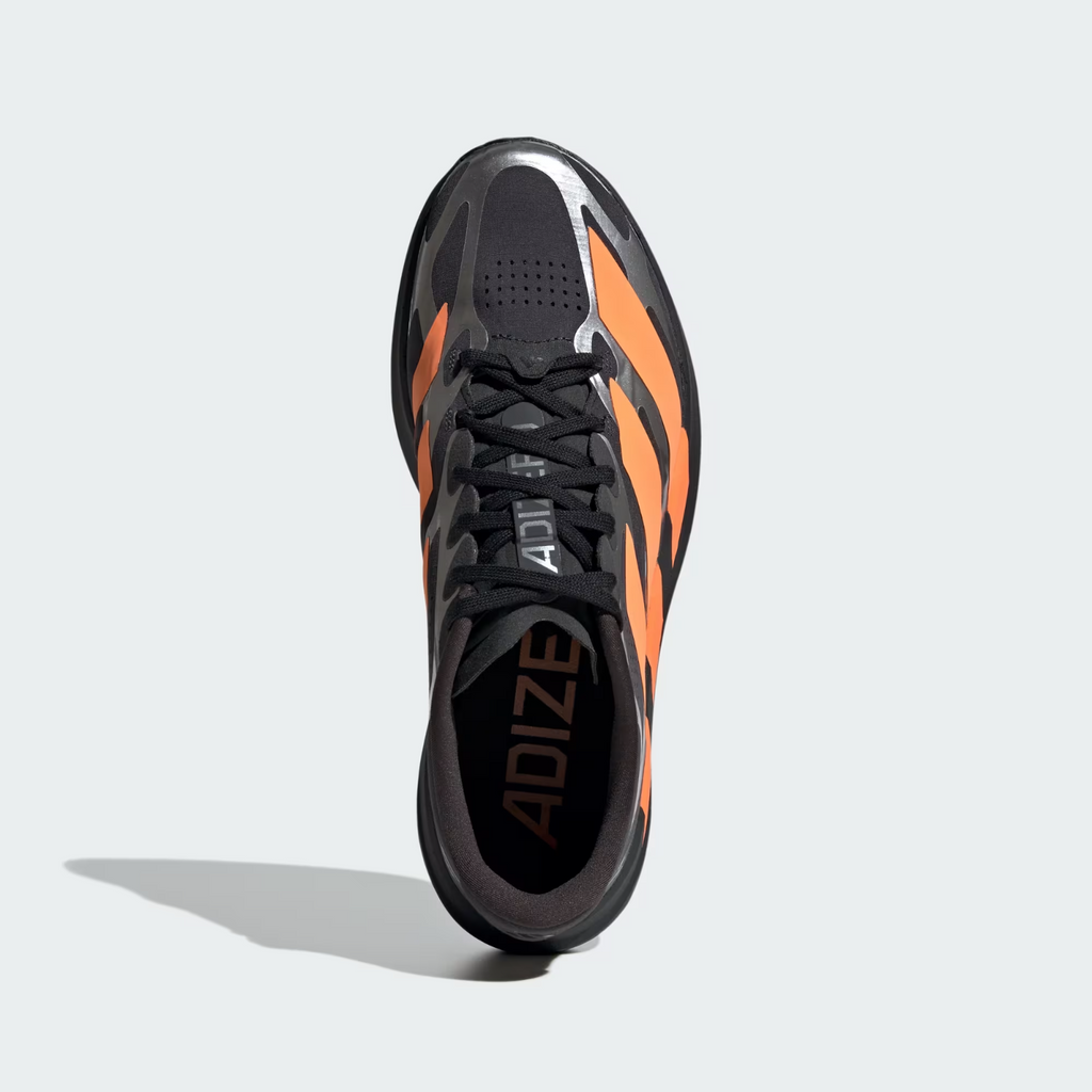 Adidas ADIZERO EVO SL EXO Shoes in Carbon/Lucid Orange/Silver Metallic