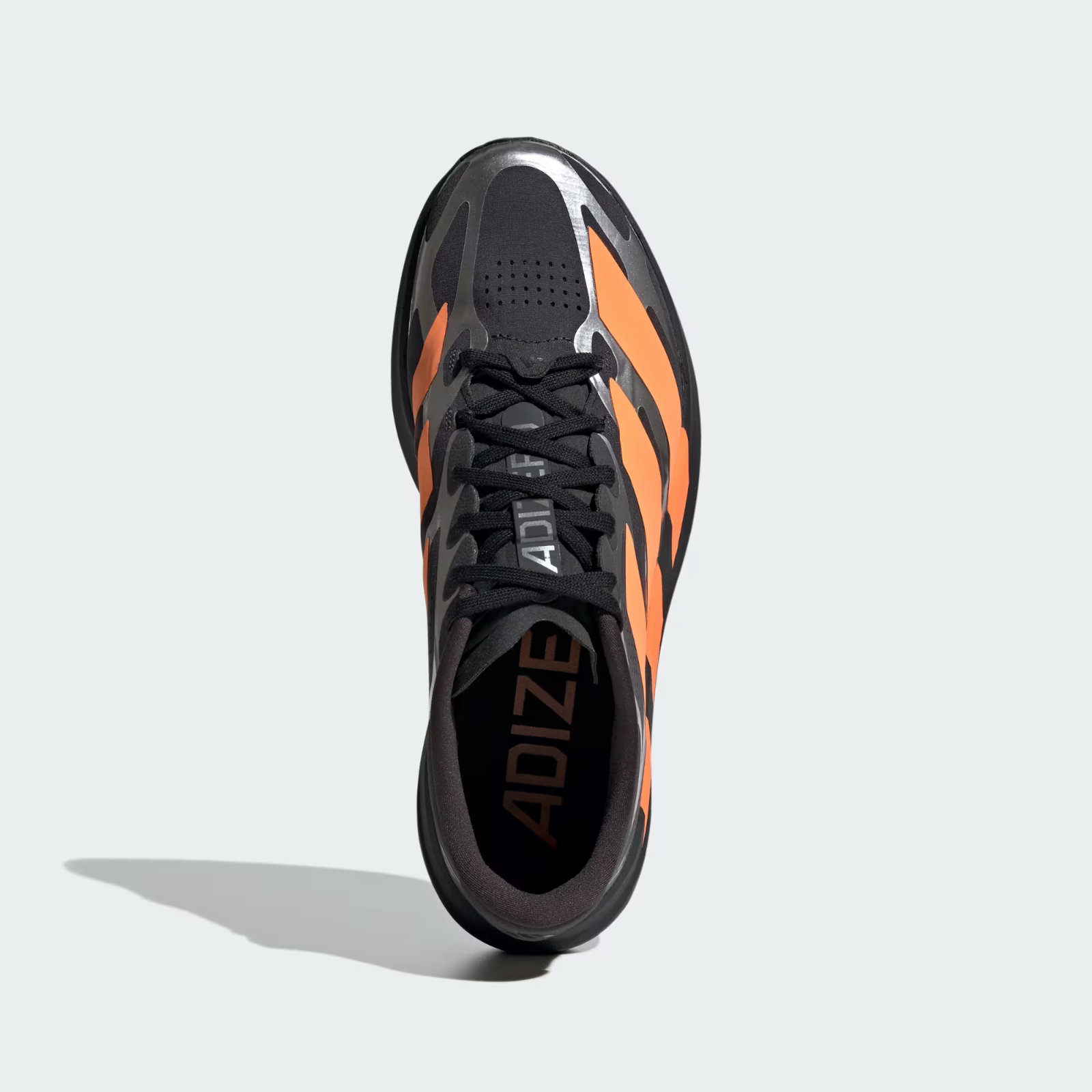 Adidas ADIZERO EVO SL EXO Shoes in Carbon/Lucid Orange/Silver Metallic