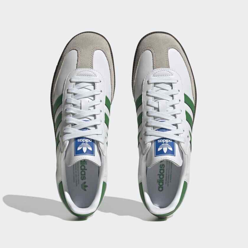 adidas Samba OG Shoes in White / Green / Gum 5 Trainers