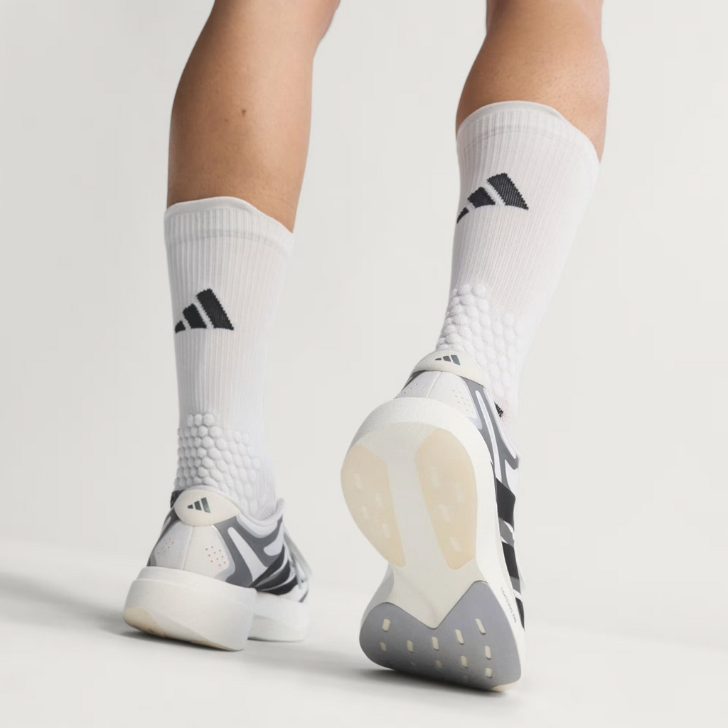 Adidas ADIZERO EVO SL EXO Shoes in Cloud White/Core Black/Iron Metallic