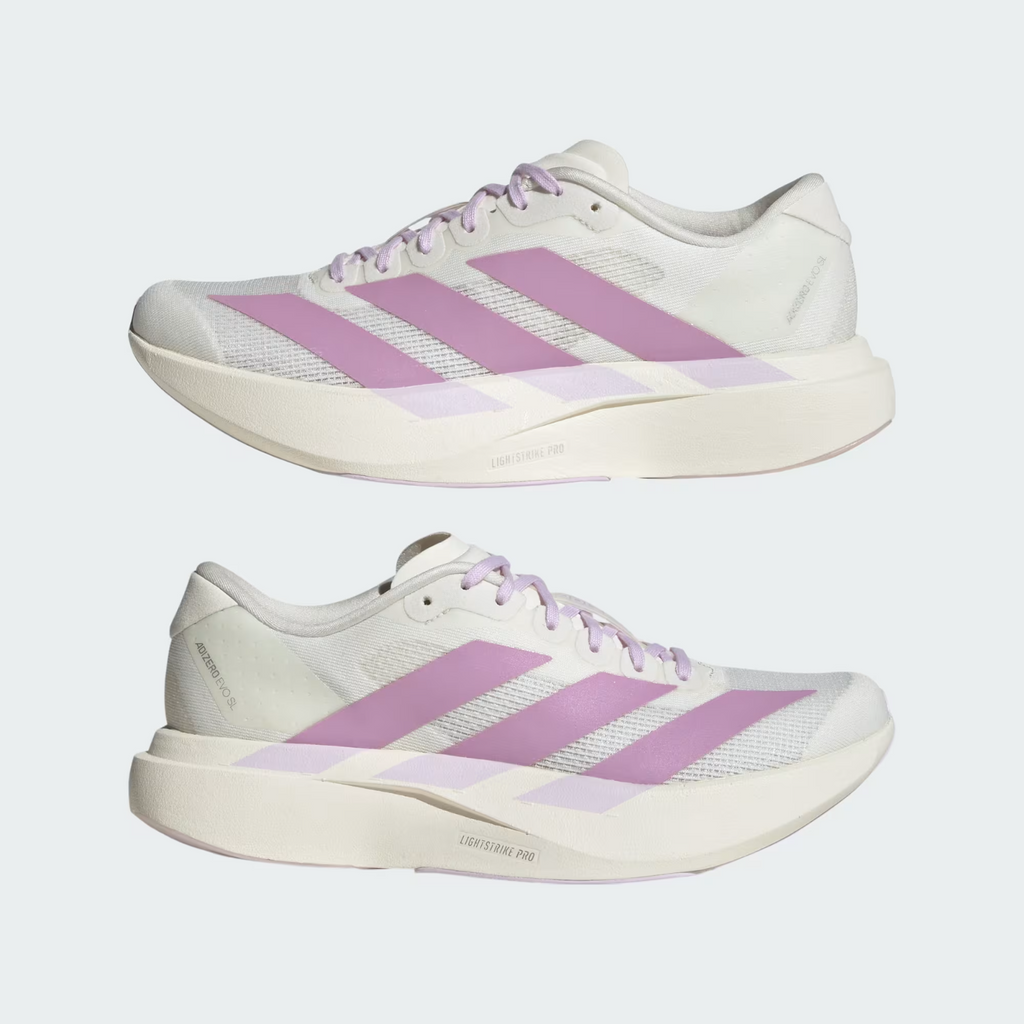 Adidas Adizero Evo SL Women's Shoes in Off White/Bliss Lilac/Ice Lavender