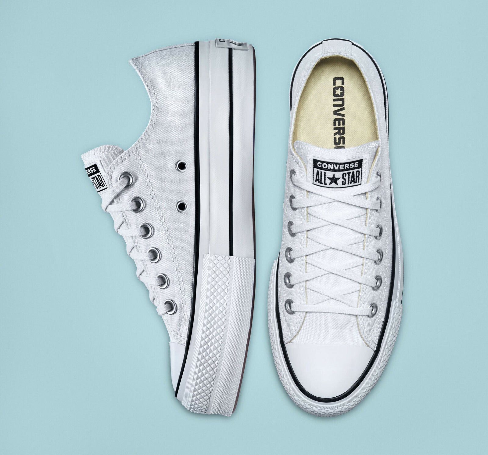  Converse Chuck Taylor All Star Platform Canvas Iconic Shoes White 