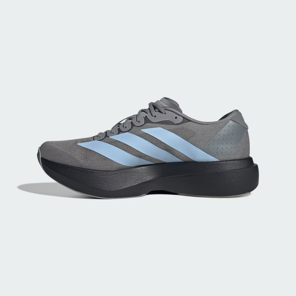 Adidas Adizero Evo SL Shoes in Grey Three/Glow Blue/Core Black