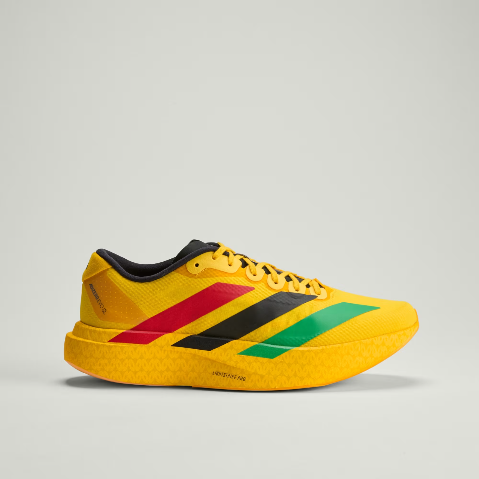 Adidas ADIZERO EVO SL Trainers in Bold Gold/Vivid Green/Pure Ruby Shoes