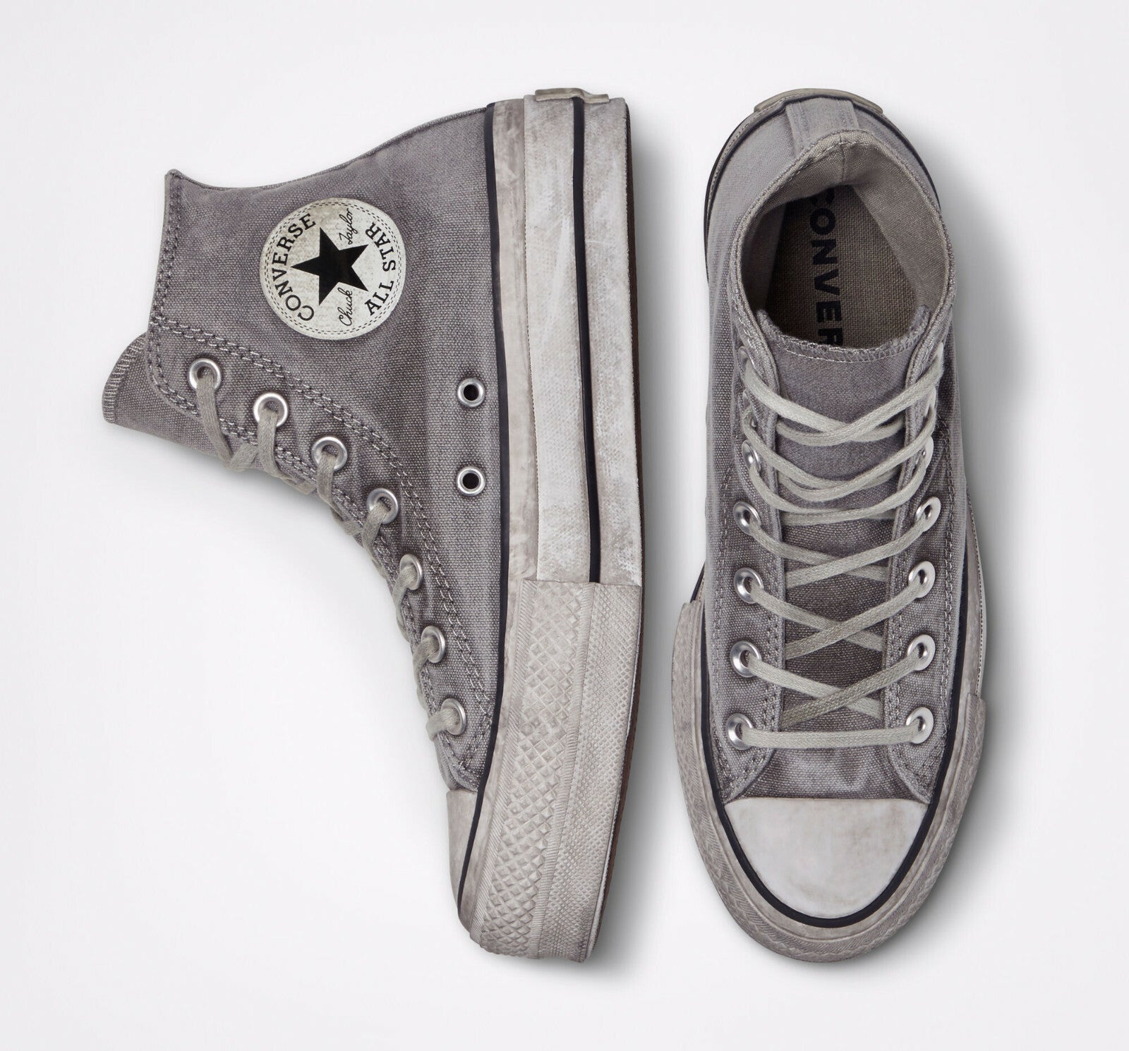  Converse Chuck Taylor All Star Platform Smoked Canvas High-Top Shoe Grey