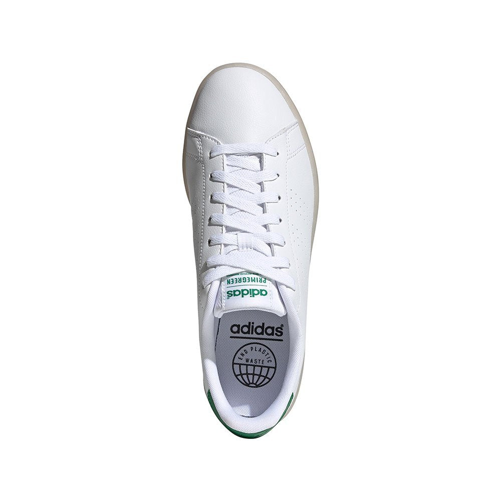 adidas Advantage Eco Shoes in White and Green UK 12