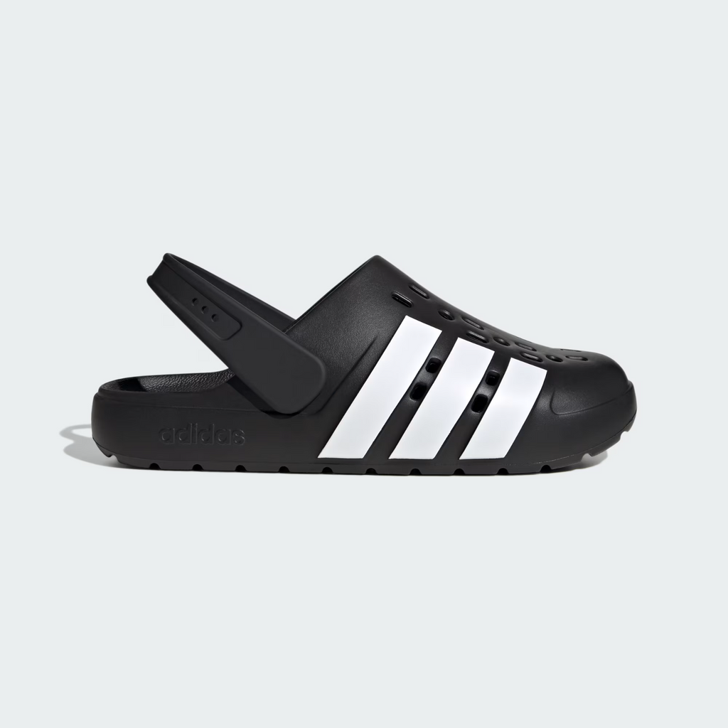adidas Adilette Clog 2.0 in Black and White